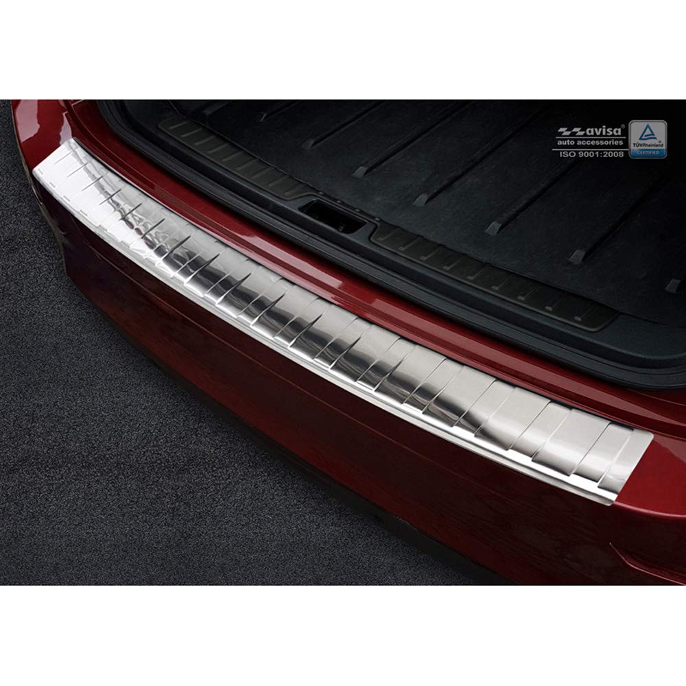 Avisa Protector del Parachoques Trasero Inoxidable Compatible con BMW X6 (E71) 2009-2014 'Ribs'