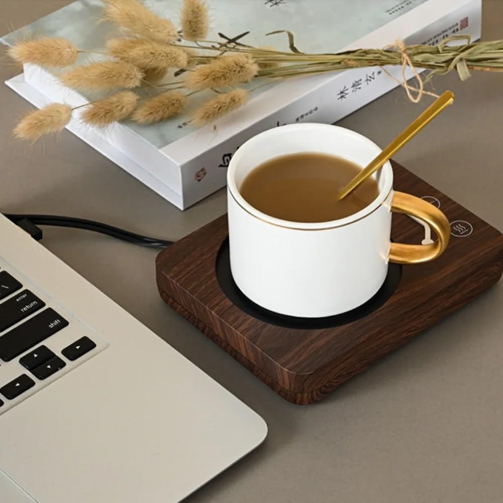 Calentador de tazas de café, calentador de tazas de café con 3 ajustes de engranajes y función de apagado automático de 4 horas para uso en la oficina y el hogar, calentador de bebidas