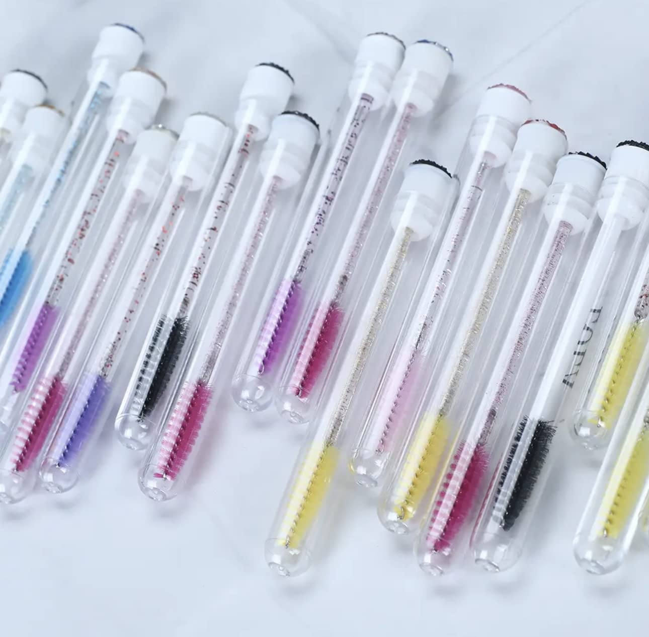 Nenas 25pc Lash Wand Extension Application Tool Supply Cleaning Brush Hot Pink