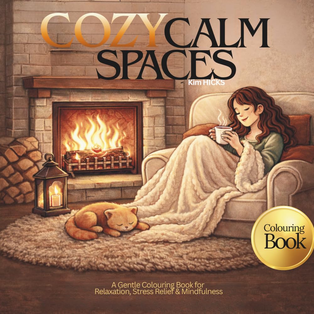 Cosy Calm Spaces: A Gentle Colouring Book for Relaxation, Stress Relief & Mindfulness (cozy colouring book series)