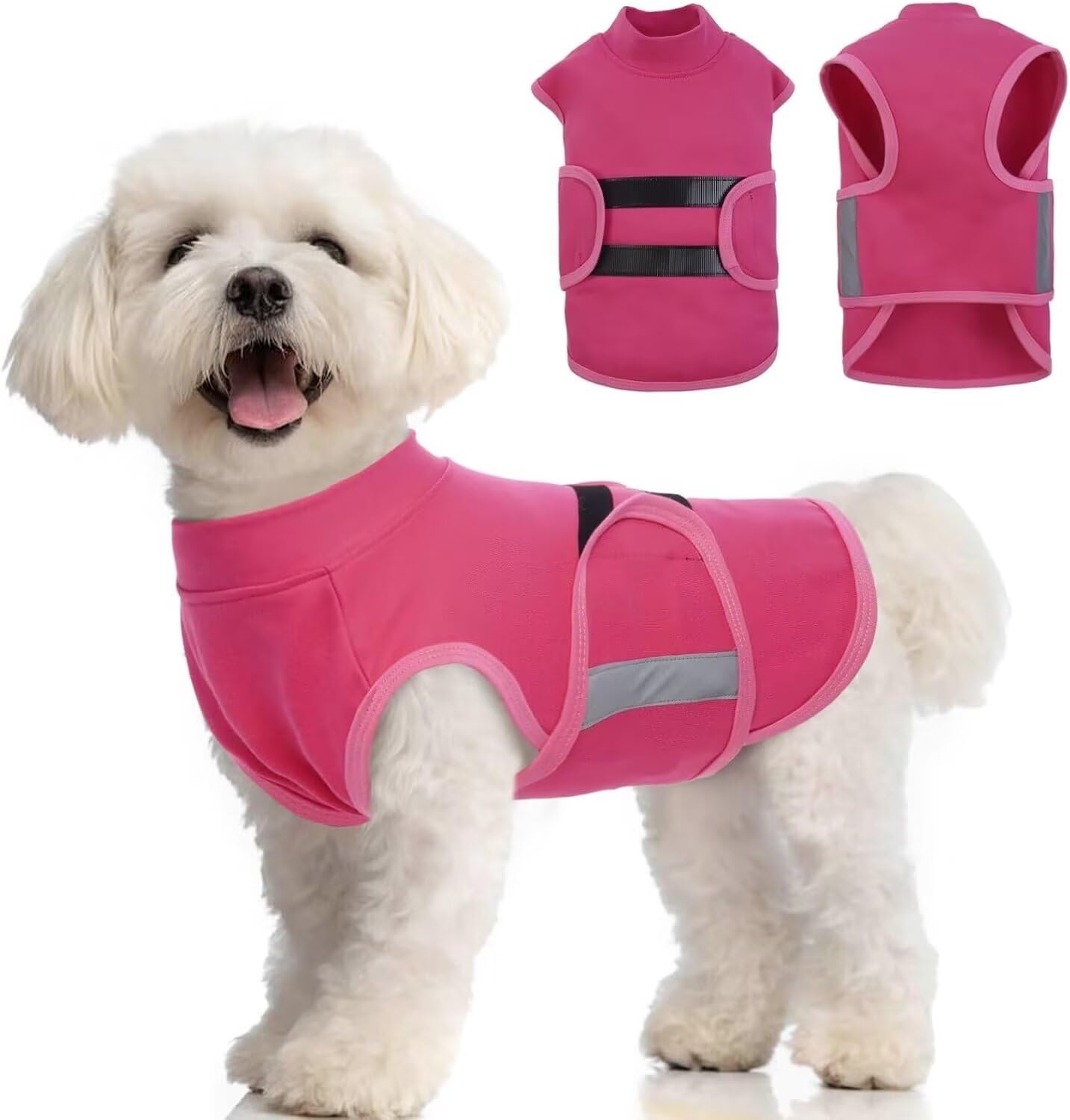 Hond Angst Jas Kalmerende Jas Donder Hond Wrap Angst Relief Shirt Vest met Reflecterende Strip voor Huisdieren Kalmerend Comfort Stress Relief Vuurwerk Thunder Storm