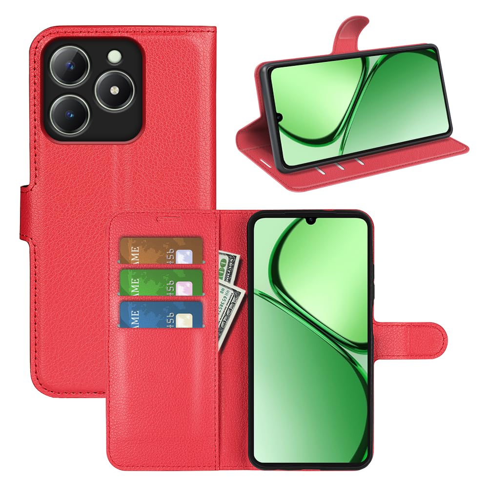 N NEWTOP Cover Compatibile con REALME C31, HQ Lateral Custodia Libro Flip Chiusura Magnetica Portafoglio Simil Pelle Stand Protezione Completa Case TPU Anti Urto (Turchese