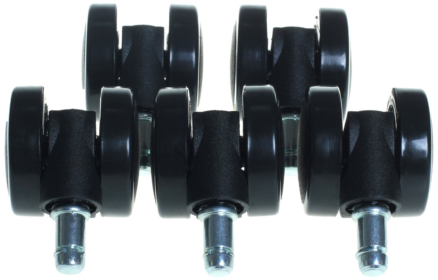 HIMRY 5 x – Suelo Ruedas con Freno Externa, Silla de Oficina Silla de Ruedas Ruedas parqué 11 mm de Oficina Silla de Ruedas para Suelos Duros, Ajustable Freno, Negro, kxd3202 Black