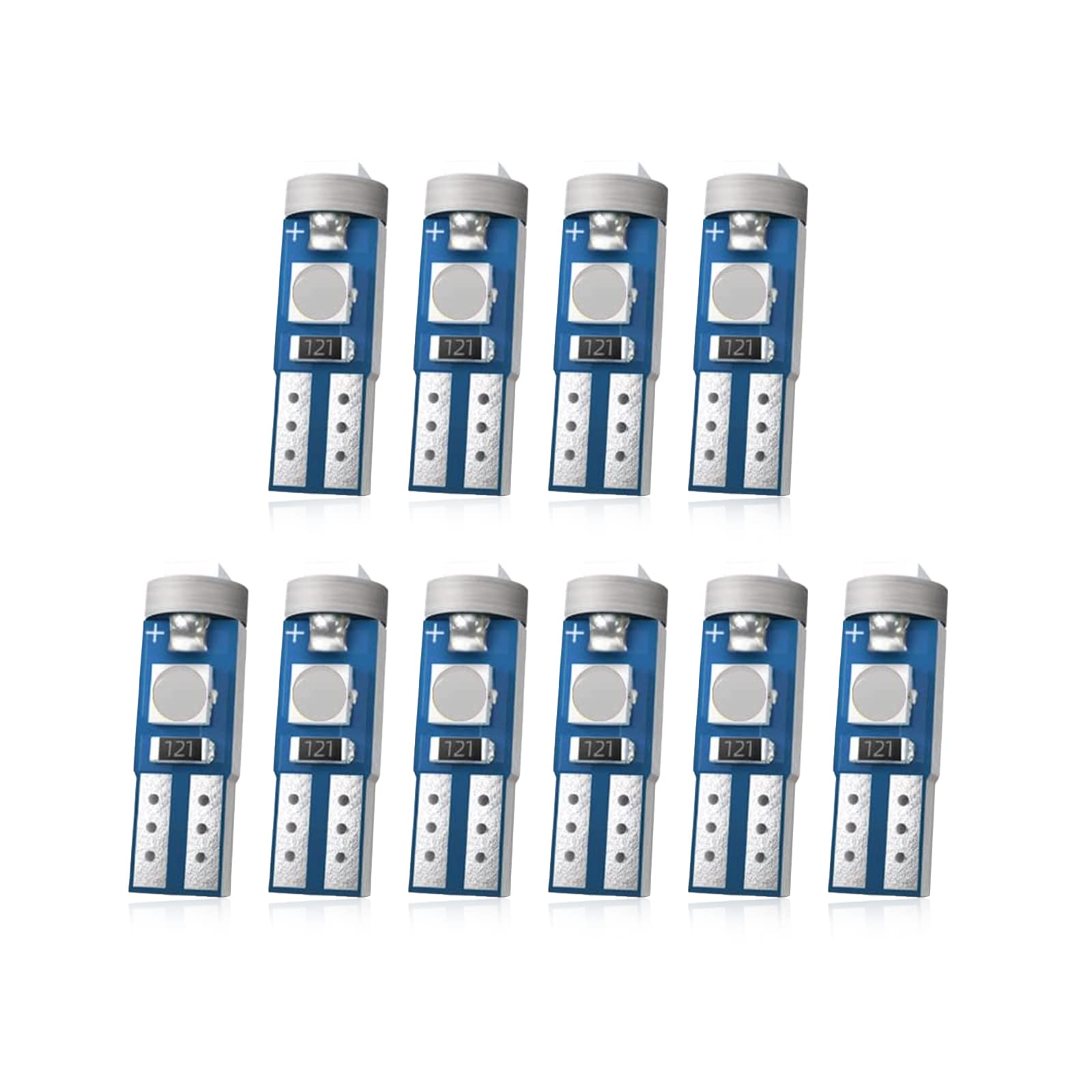 neynavy 10 PCS T5 LED Extremely Bright Bulbs for Auto Car LED Gauge Cluster Dashboard Light Lamp Instrument Panel Indicators, Compatible with Most Cars (White)