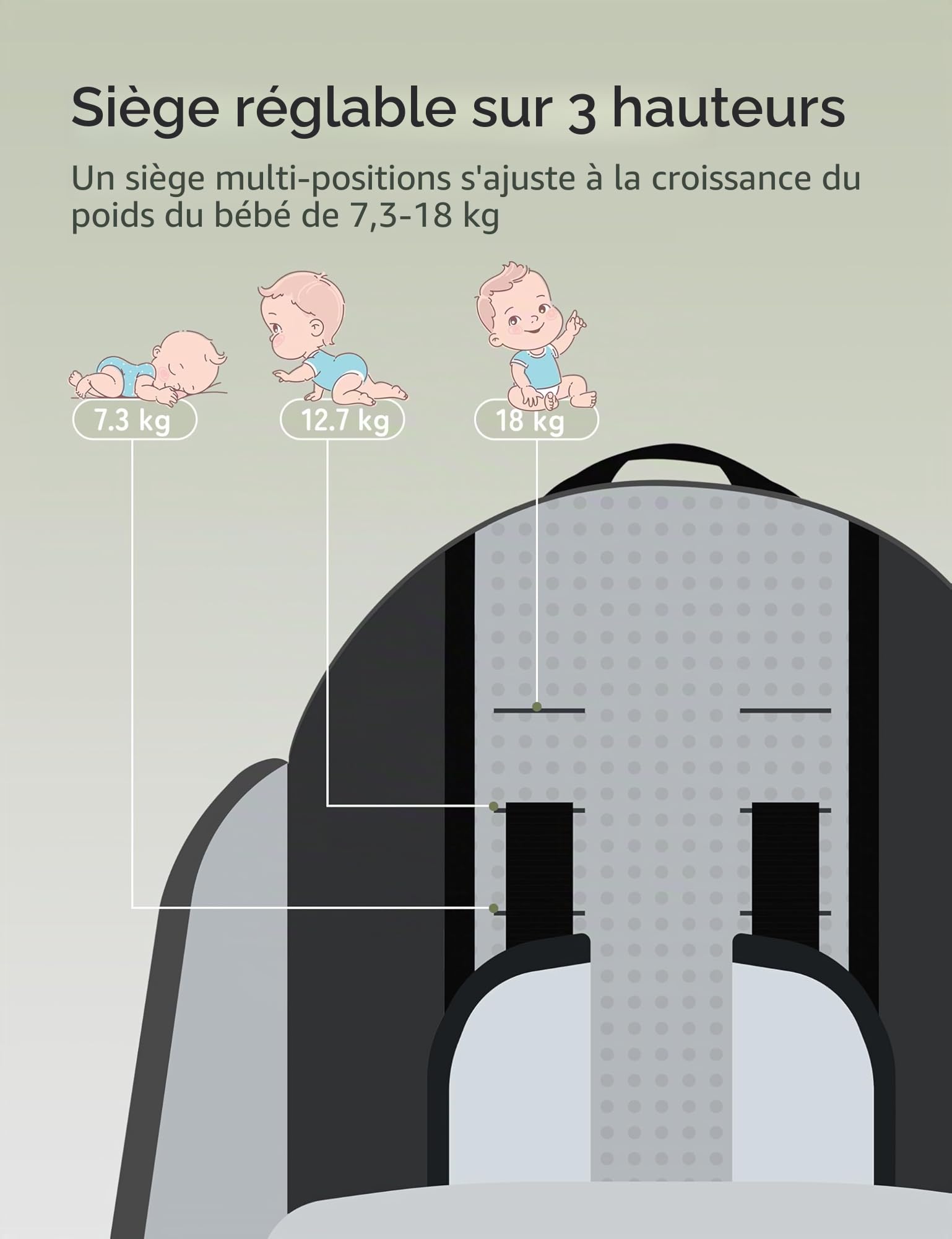 besrey Porte-bébé de randonnée, Sac à dos pour enfant, à usage en extérieur, Pliable