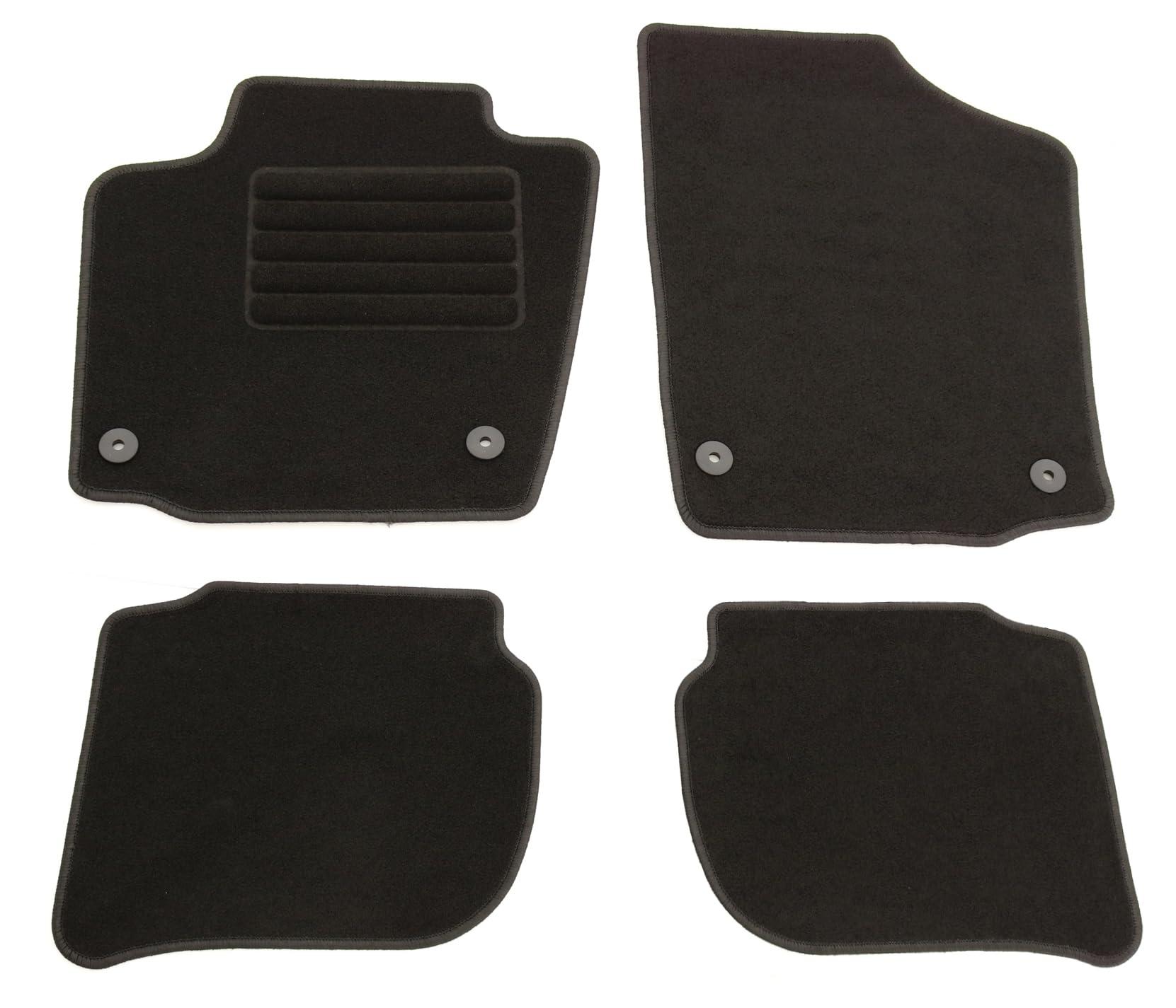 Premium Auto Fußmatten Schwarz Mit Grünem Rand Für Skoda Rapid NH 2012-2019 - 4er Set Nadelfilz Rutschfest & Robust Made In Germany