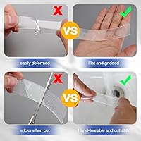 Vista 4 de Cinta adhesiva reutilizable de doble cara resistente, núcleo de filamento extraíble, cinta de montaje nano transparente y resistente, resistente