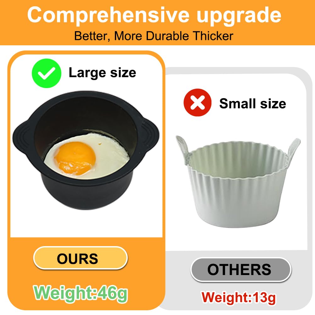 BYKITCHEN 2 Pezzi Fodere In Silicone Per Friggitrice Ad Aria - Riutilizzabili, Antiaderenti E Resistenti Al Calore (230°C) Per Cosori, Tower, Salter