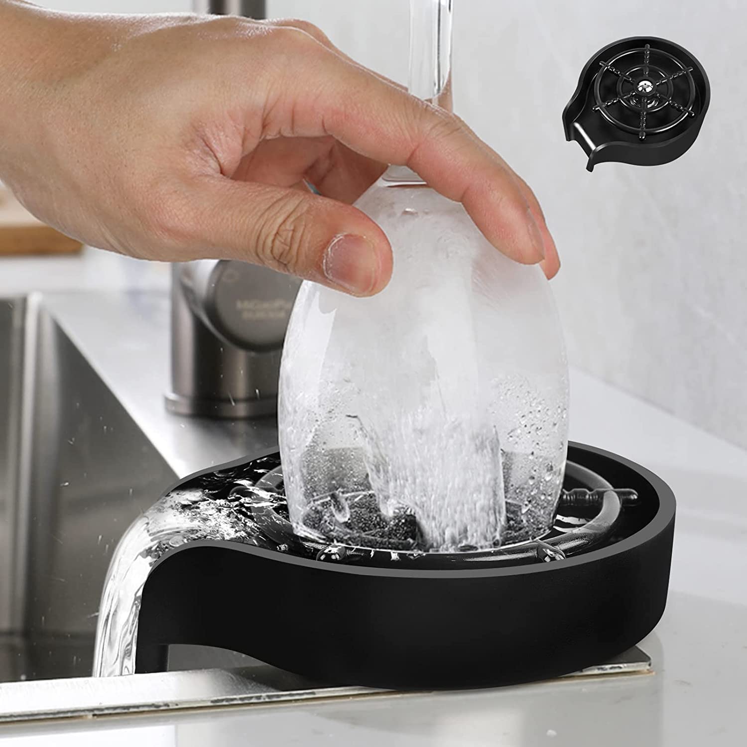 Calyrex Metal Glass Rinser for Kitchen Sink, Baby Bottle Cleaner Premium SUS 304 Stainless Steel,Cup Washer Accessories Replacement Matte Black Finish Bottle Cleaner Sink Attachment (B0B8JT884S) Amazon Price History, Amazon Price Tracker