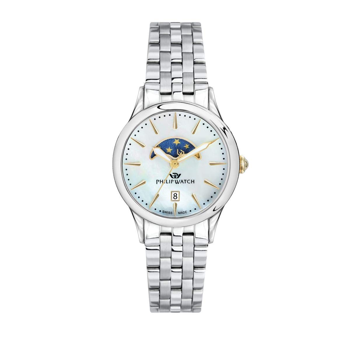 PHILIP WATCH Damen Armbanduhr Mondphase Quarz Edelstahl R8253596506