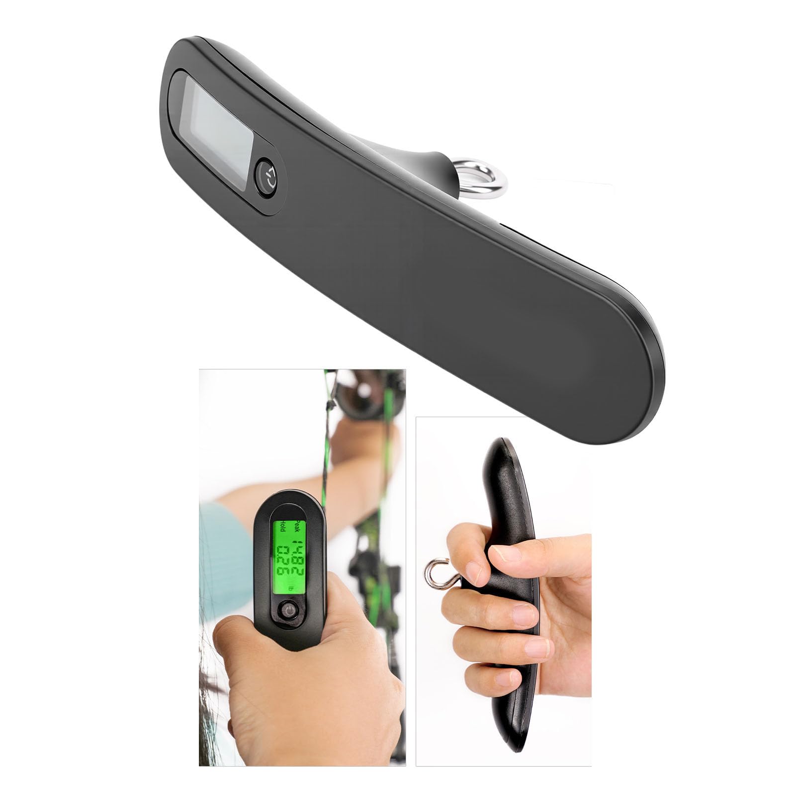 Asixxsix Bogenschießen-Bogenwaage, 110 Lb/50 Kg, Hochpräzise Digitale Bogenwaage für Zuggewicht, Tragbare Stimmwaage für Recurve-/Compound-Bogen