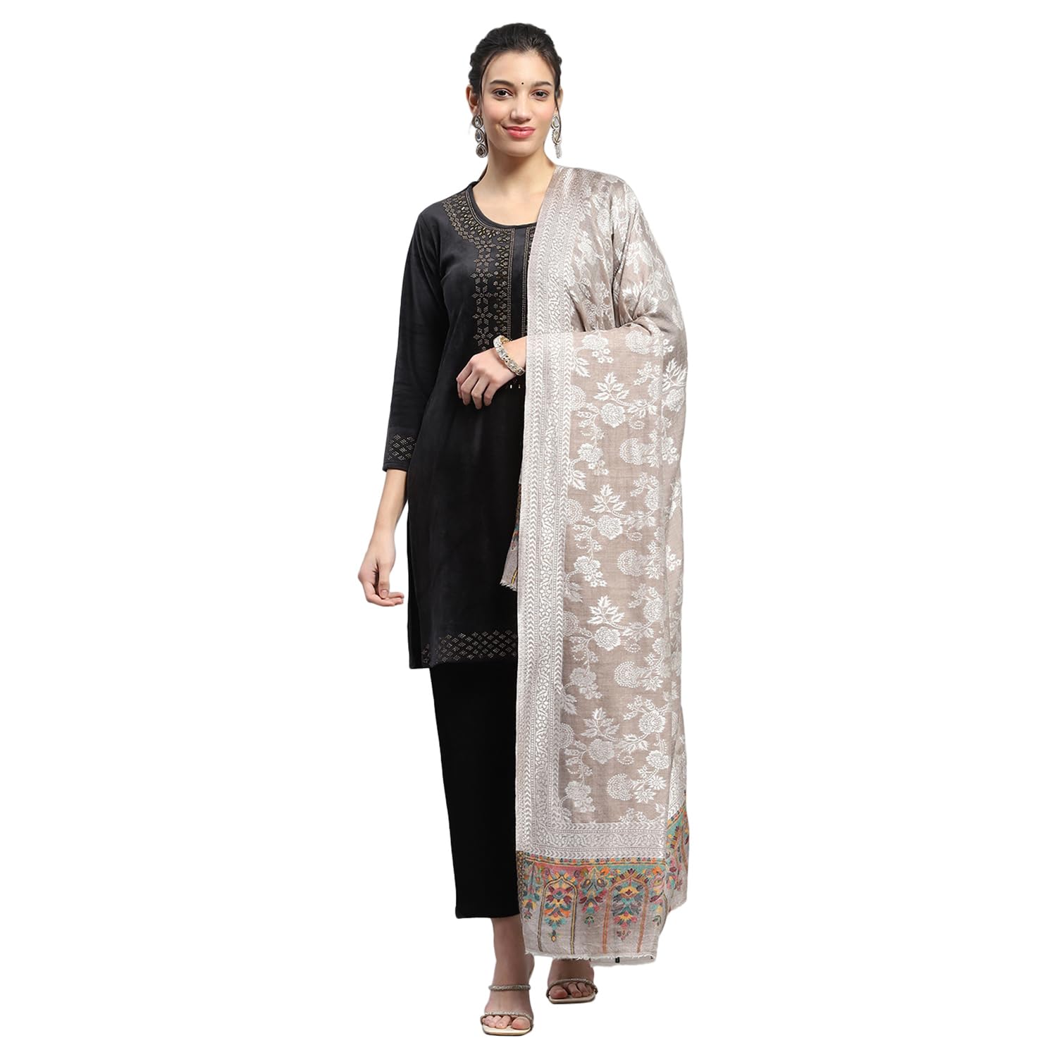 Monte Carlo Womens Self Design Reversible Shawl (224SHW7055)-picture-24