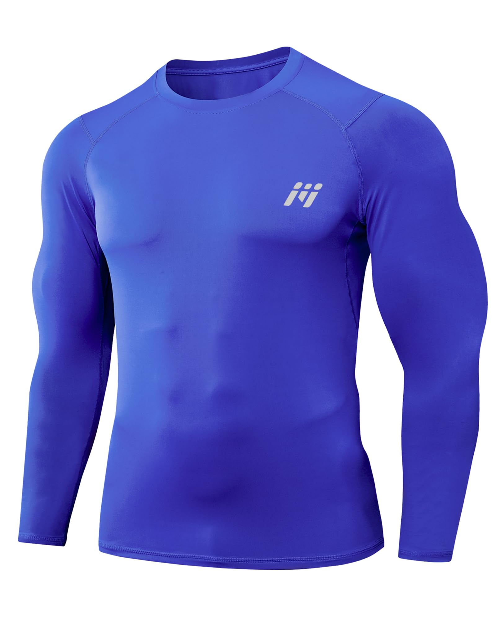 MeetHoo Kompressionsshirt Herren Rash Guard UPF50+ UV Shirt Langarm Funktionsshirt Schnelltrocknendes Laufshirt Atmungsaktiv Männer Sportshirt für Fitness