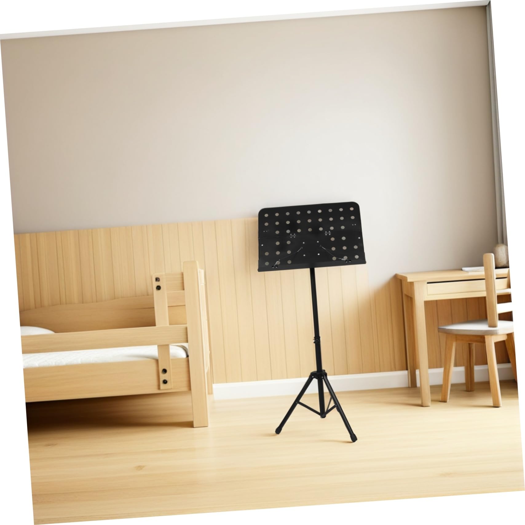 Klappbarer Notenständer Schwarz, Höhenverstellbar, Tragbar für Musiker | Klavier und Ensemble, Kunststoff mit Eisen, Elegant Gestaltet, für Reise und Bühnenauftritte