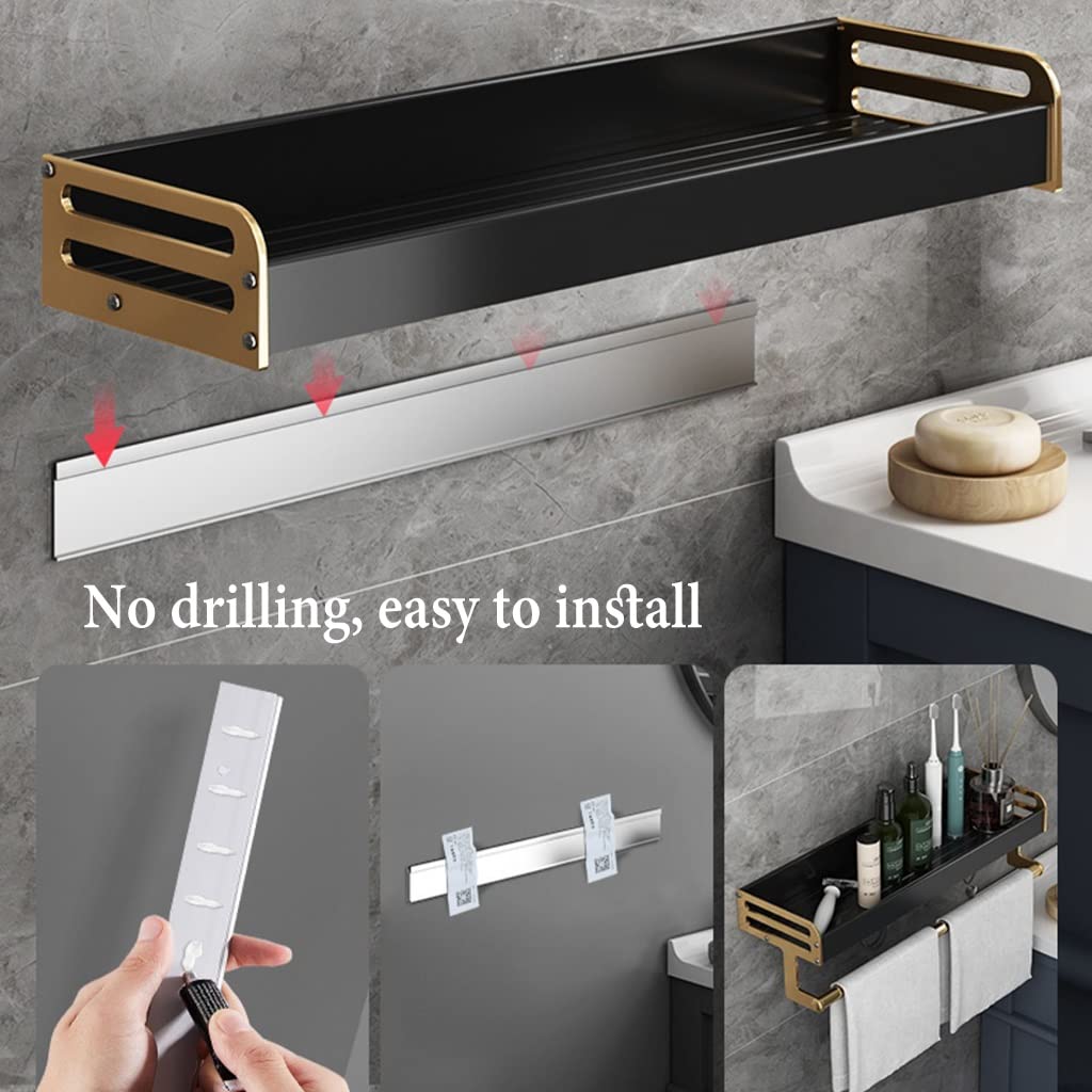 Norcks Estante Ducha Cesta De Ducha Estante De Rectangular Almacenaje Para Bano Cocina Bandeja De Ducha Con Aluminio Instalacion Sin Clavos Sin Taladro Negro Negro 58885493