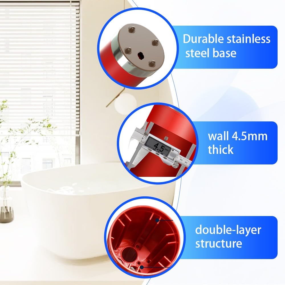 Déboucheur de Toilette à Air Comprimé avec 4 Ventouses, Deboucheur WC avec Manomètre Visuel, Déboucheur Toilette Puissant, pour Déboucher Les Évier Lavabo Baignoire Drain de Sol