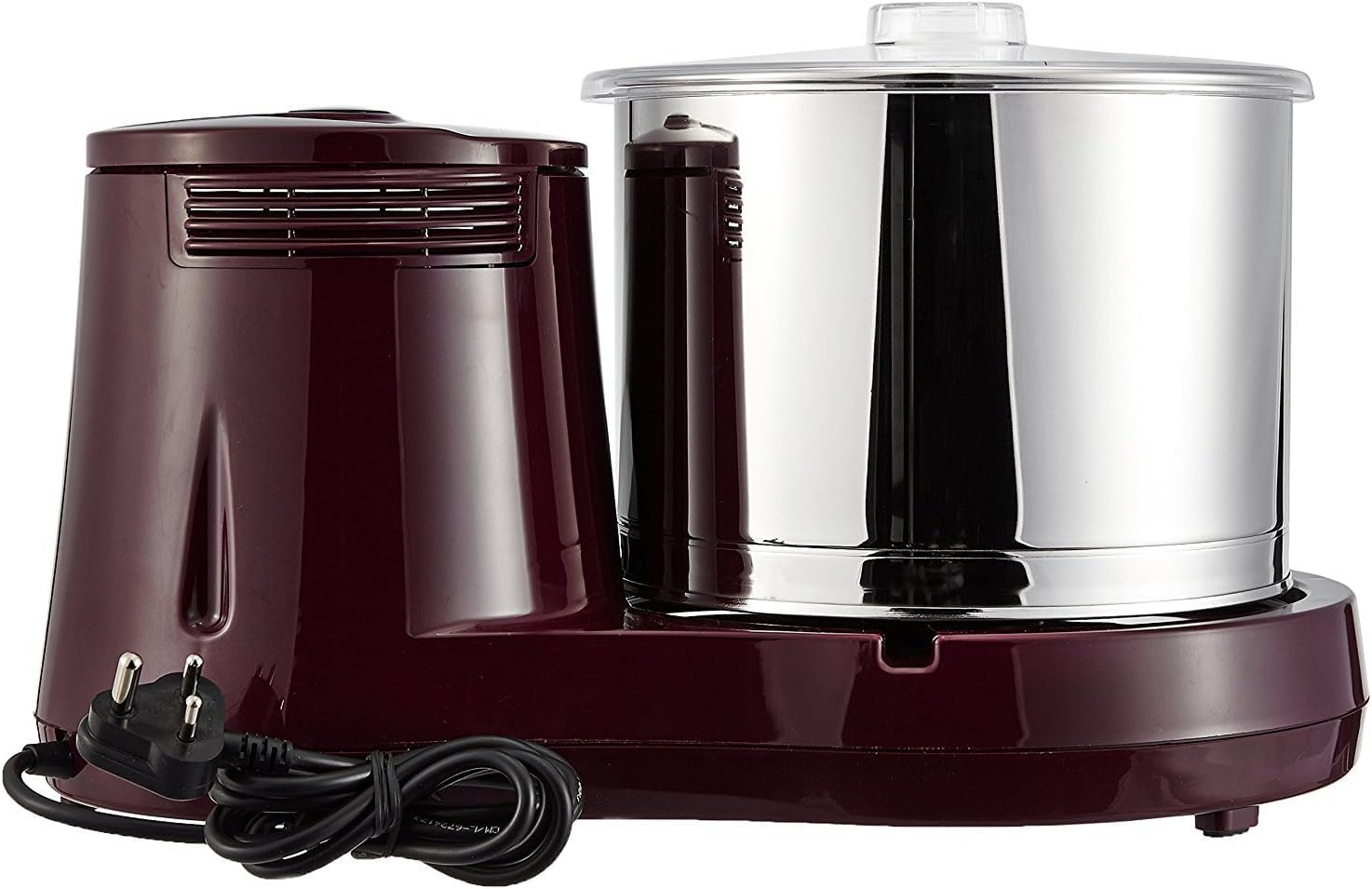 Butterfly Nashorn 2 Liter Tisch-Nassmühle (Kirsche) / Gratis Lieferung Nassmühle - Reismühle - Dhall Grinder - Getreidemühle - Curry Paste - Curry... (Indischer Stecker)