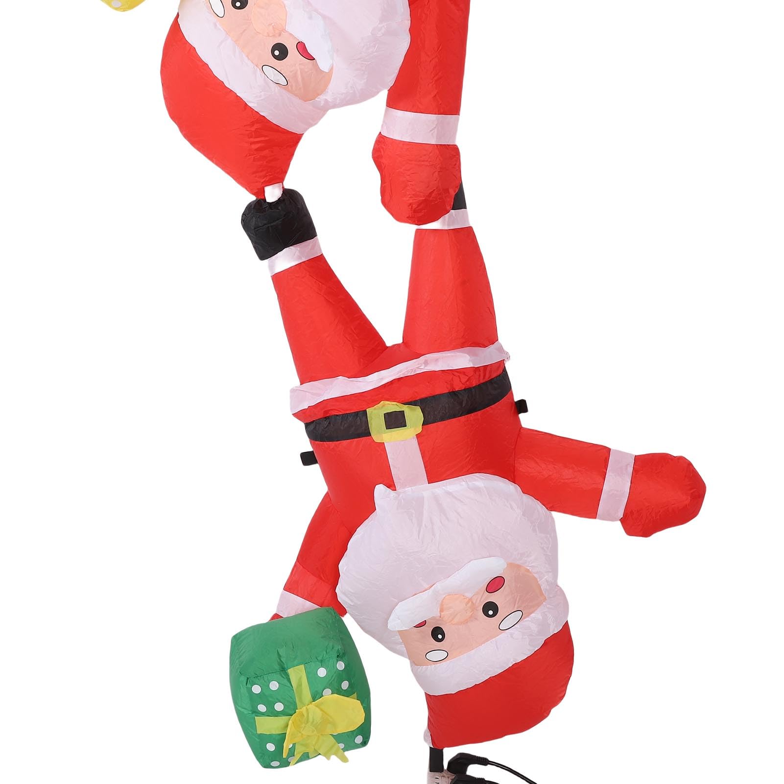 ZJchao Père Noël Gonflable, Polyester 210T Imperméable de 8,2 Pieds avec Lumière LED Super Brillante et Ventilateur intégré, pour Décoration de Fête de Vacances en Plein Air (Prise UE 220-240v)