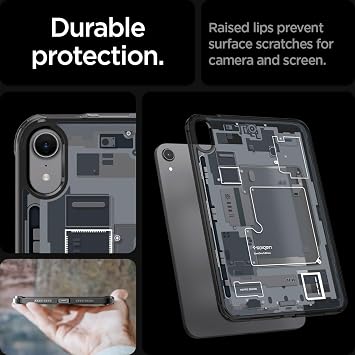 Spigen iPad mini 7 (2024) / mini 6 (2021) ile Uyumlu Kılıf Ultra Hybrid Zero One Sararmaya Dayanıklı Tasarım Siyah Şeffaf Kapak - ACS09162 (Spigen TR Garantili)