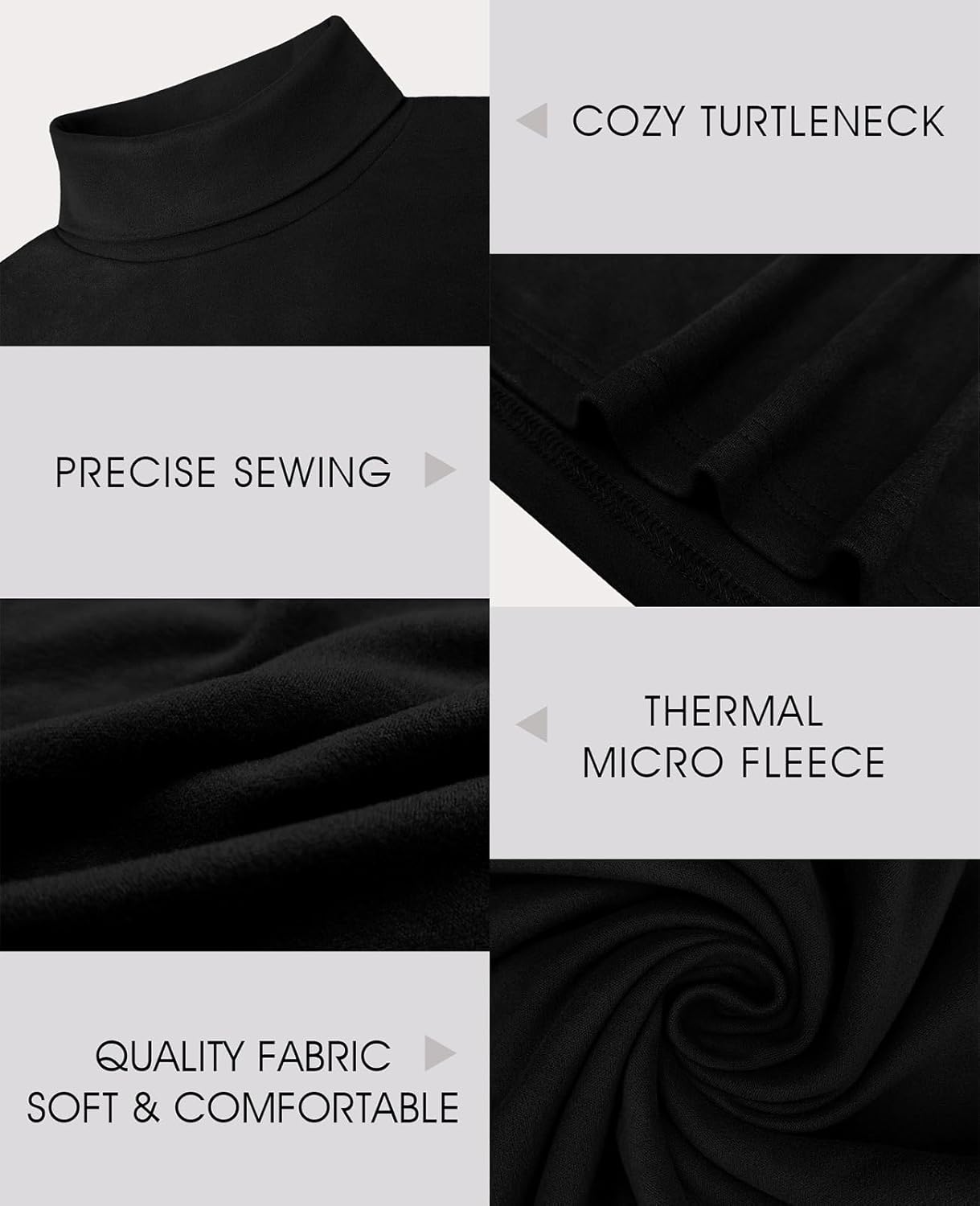 Askdeer Men's Turtleneck Long Sleeve Shirts Thermal Underwear Tops Basic Pullover Sweater Tees - Image 3
