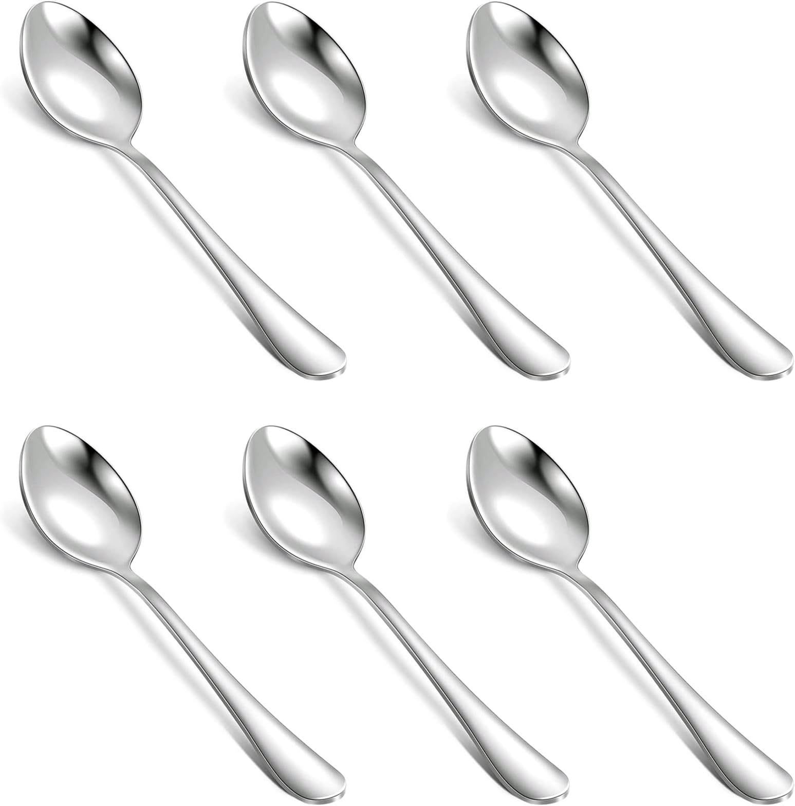 Kyraton 5.5" Mini Coffee Spoons - Stainless Steel, Set of 6 for Parties & Weddings