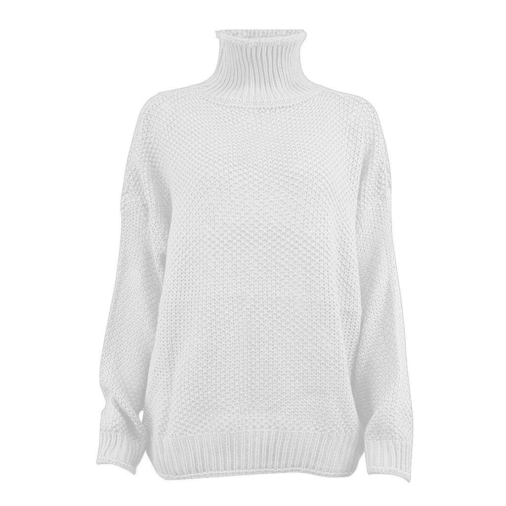 Grobstrick-Pullover Langarm Pullover-Strickoberteil Damen-Rollkragenpullover Basic Langarm Strickpullover Pullover Rollkragenpullover Wolle Kaschmir Pullover Solid Pullover Pullover