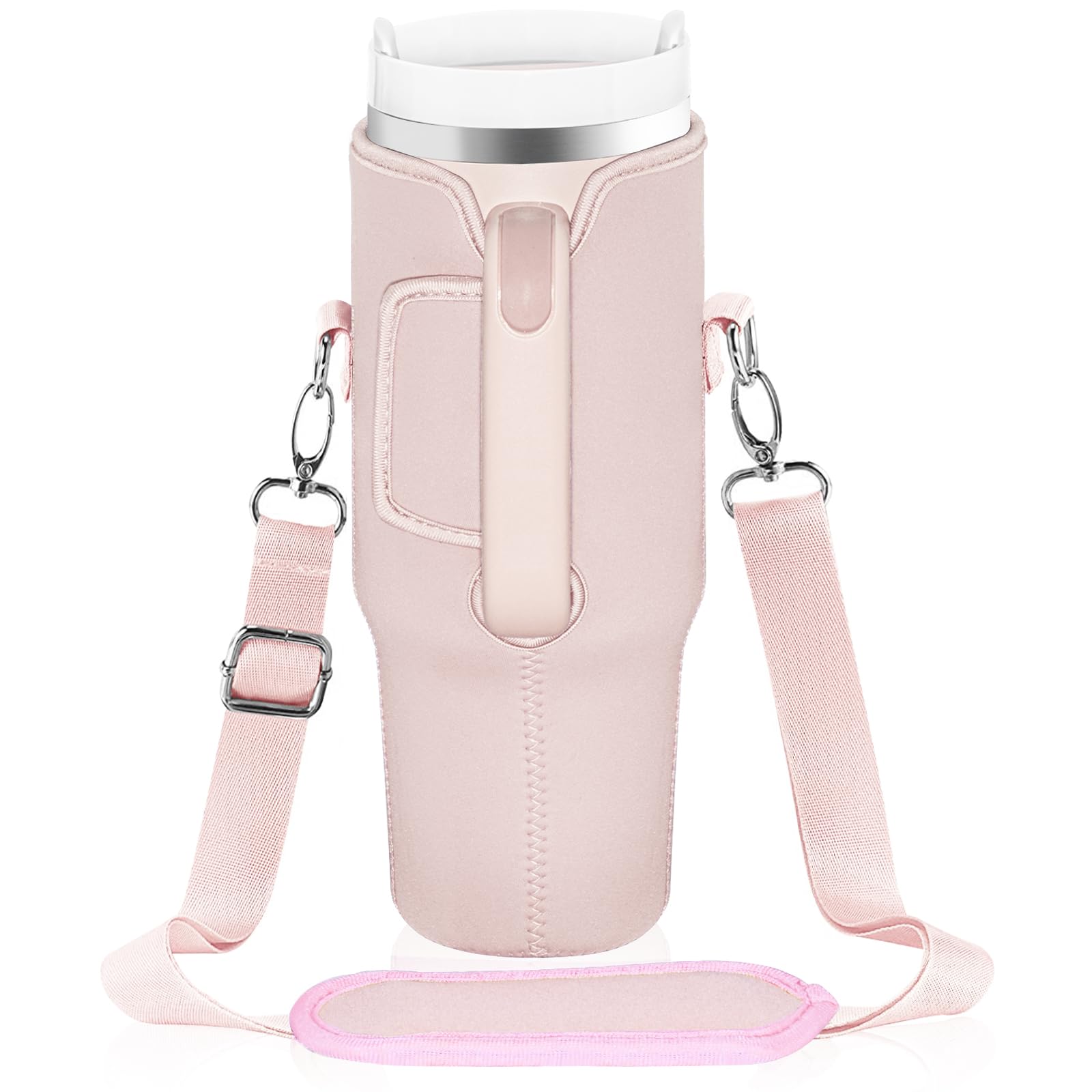 Water Bottle Carrier Bag Holder for Stanley 40/30 Oz Tumbler Cup Accessories, Neoprene Pouch Sleeve with Adjustable Crossbody Strap