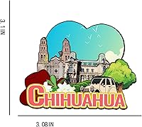 Vista 3 de Chihuahua México imán imán de madera 3D monumentos de viaje coleccionables, recuerdos decorativos hechos a mano -2040