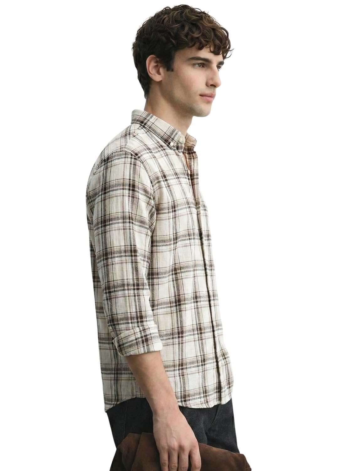 ADRO Camicia da uomo con strisce sottili | colletto abbottonato | maniche lunghe | camicie casual smart vestibilità regolare