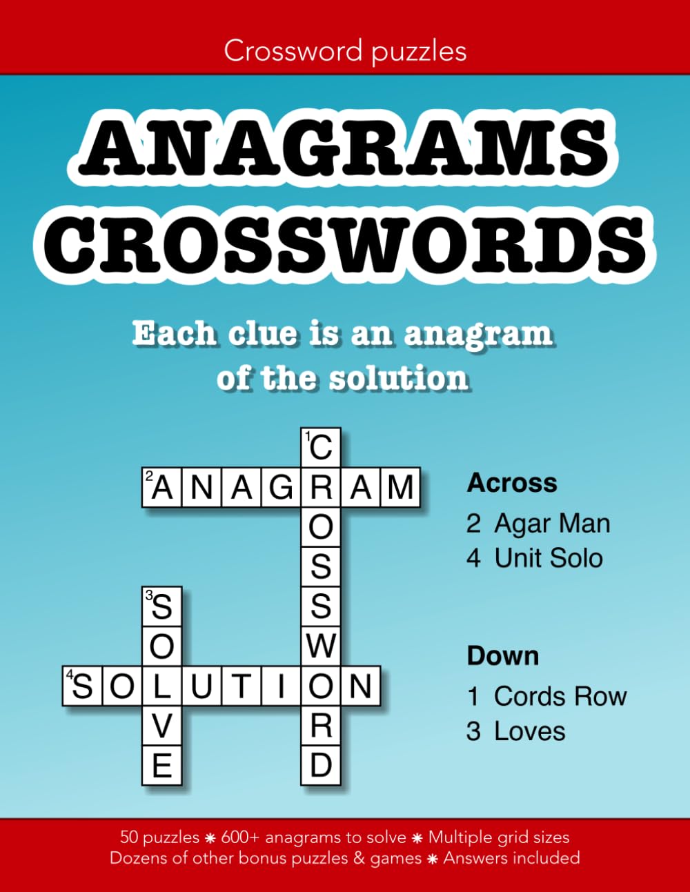 Anagrams Crosswords: Each clue is an anagram of the solution: Education resources by Bounce Learning Kids