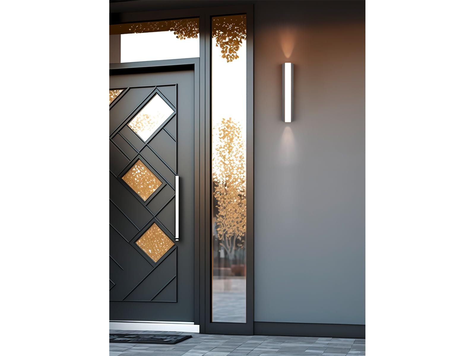 Trio Leuchten LED Außen Wandleuchte Marne 247360242, Aluminium Druckguss, Acryl weiß, inkl. 8.5 Watt LED, Höhe 30cm