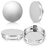 4 Pcs Hub Caps, 60mm Wheel Center Caps Rim Hub Replacement Center Covers Universal ABS Snap in Wheel Center Hubcaps Plastic Polished Surface for Rims Most Cars Car Accessory Wheel Hubs (Silver)
