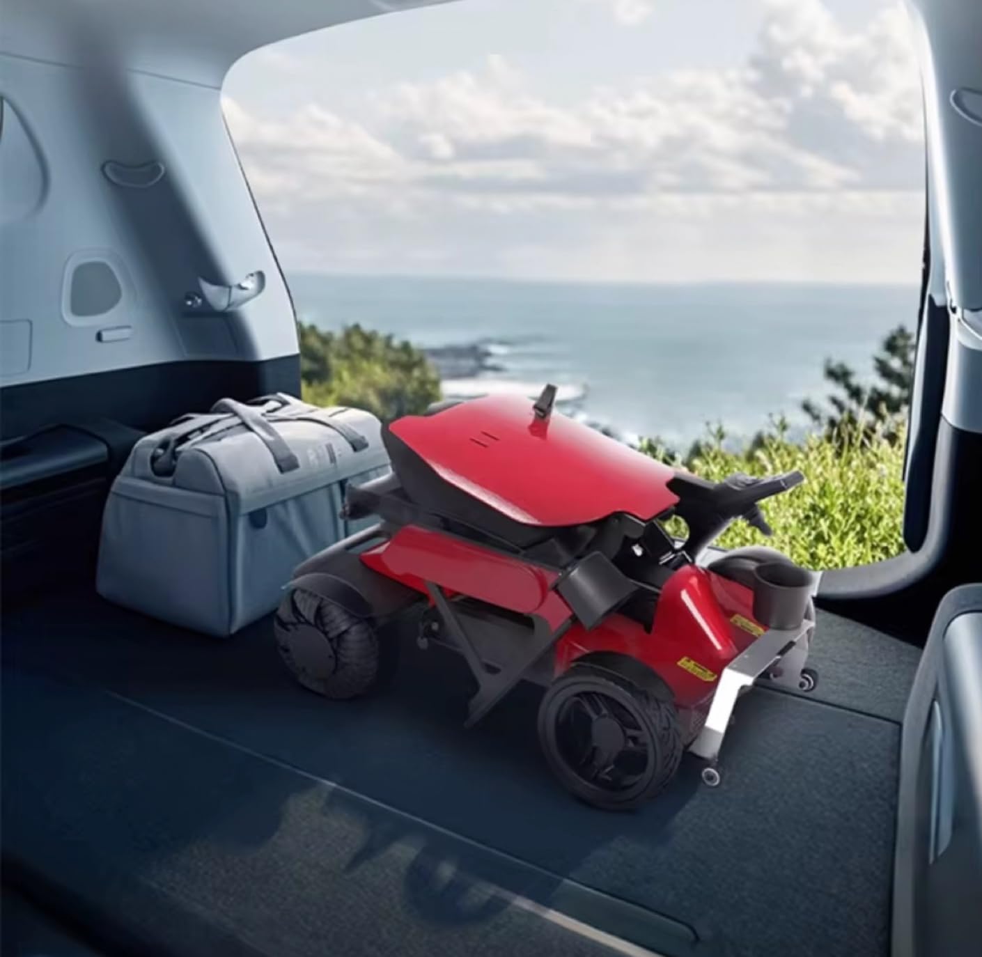 Silla de ruedas eléctrica plegable con marco de aluminio de 120 kg, carga de 6 km/h-20 A