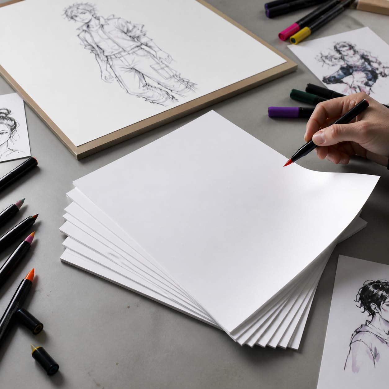 Aymzbd Carta da Disegno Spessa per Pennarelli e Disegno Tecnico, Blocco di per Artisti e Studenti, per arte