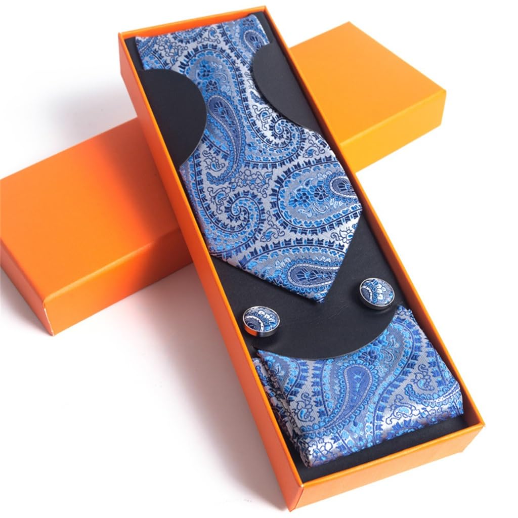 Cravate orange pour costume de mariage et coffret cadeau formel JFDBGU pour homme
