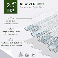 Vista 6 de STICKGOO Protector contra salpicaduras de 10 hojas para despegar y pegar, azulejos autoadhesivos de pared de 12"X12", protector contra salpicaduras