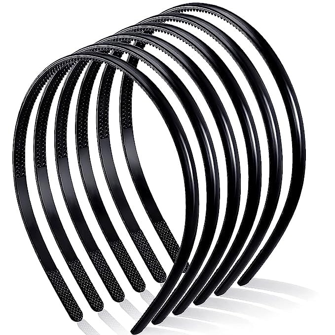 Sharum Crafts Thin Slim Hair Head Band Headband Hoop Simple Plastic Hair band Black 6Pc (B0CRL2F4D5) Amazon Price History, Amazon Price Tracker