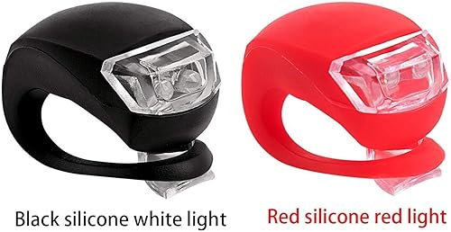 Miniatura 4 de Paquete de 8 luces de bicicleta, juego de luces LED de silicona para bicicleta, 4 faros delanteros de bicicleta y 4 luces traseras (rojo y blanco),