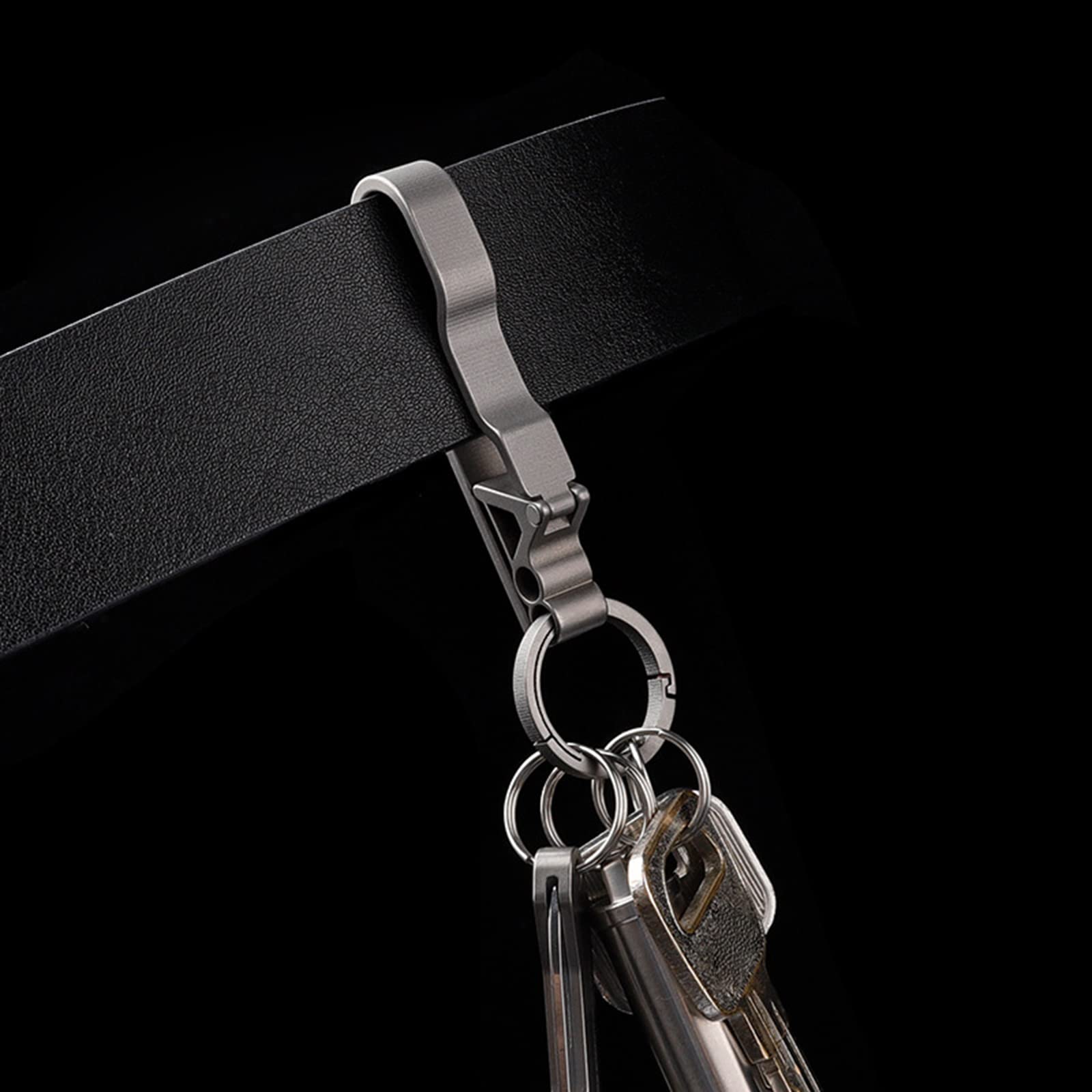 Gürtel-Schlüsselclip, Karabiner-Schlüsselanhänger für die meisten Gürtel, leicht, abnehmbarer Schlüsselanhänger-Clip