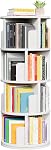 oneinmil Rotating Bookshelf, 360° Rotating Bookcase for Small Space, Corner Bookcase for Bedroom, Living Room, Study Room, 4 Tier, White