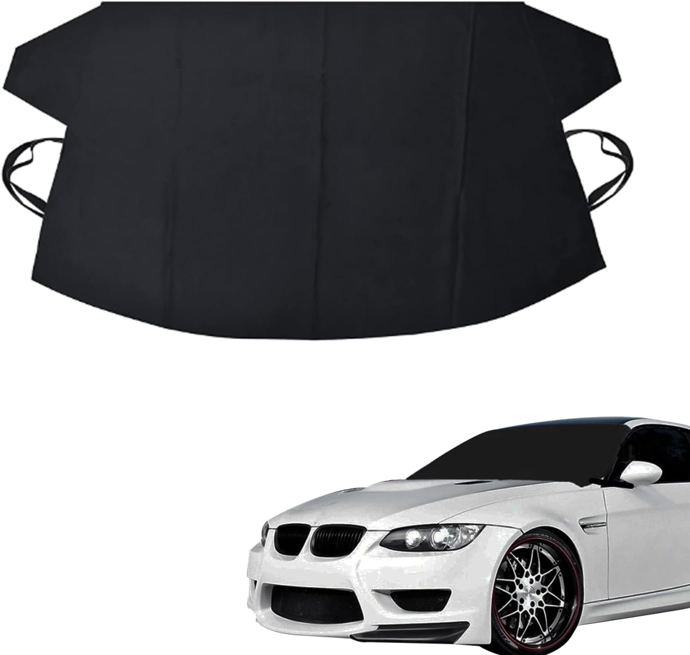 QODOLSI 1 PC Car Windshield Cover for Ice and Snow, 600D Thicken Oxford Fabric Car