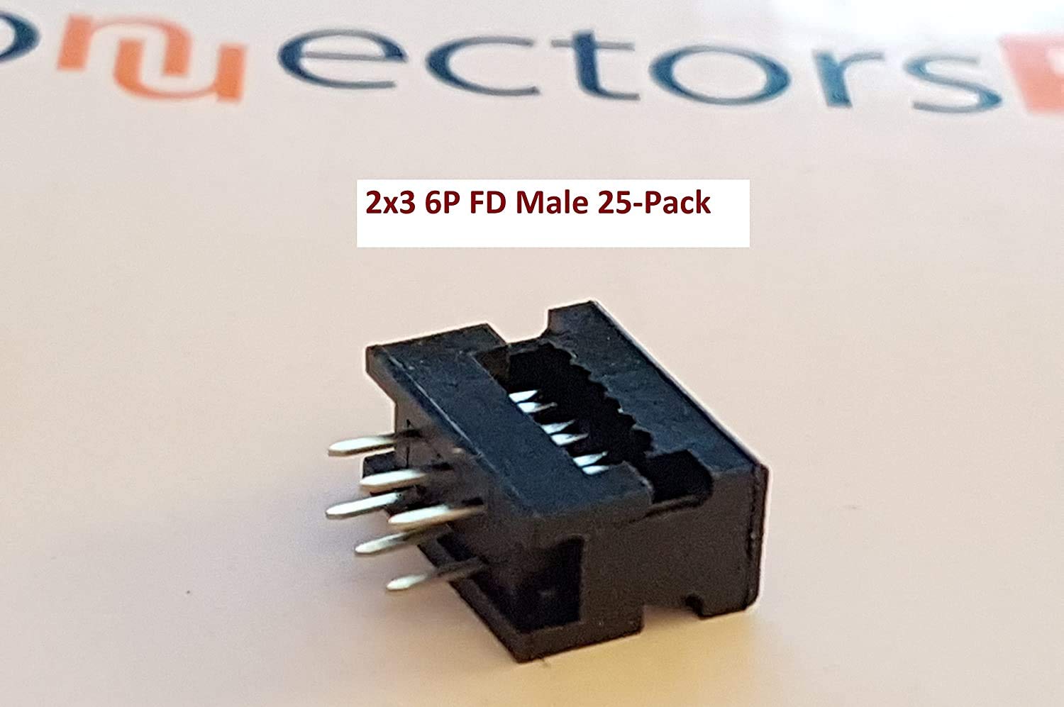 25-Pack IDC 2X3 6 Pins 2.54mm Pitch Male Transition Dual Row Plugs for Flat Ribbon Cable (FD-6P 25-PK)
