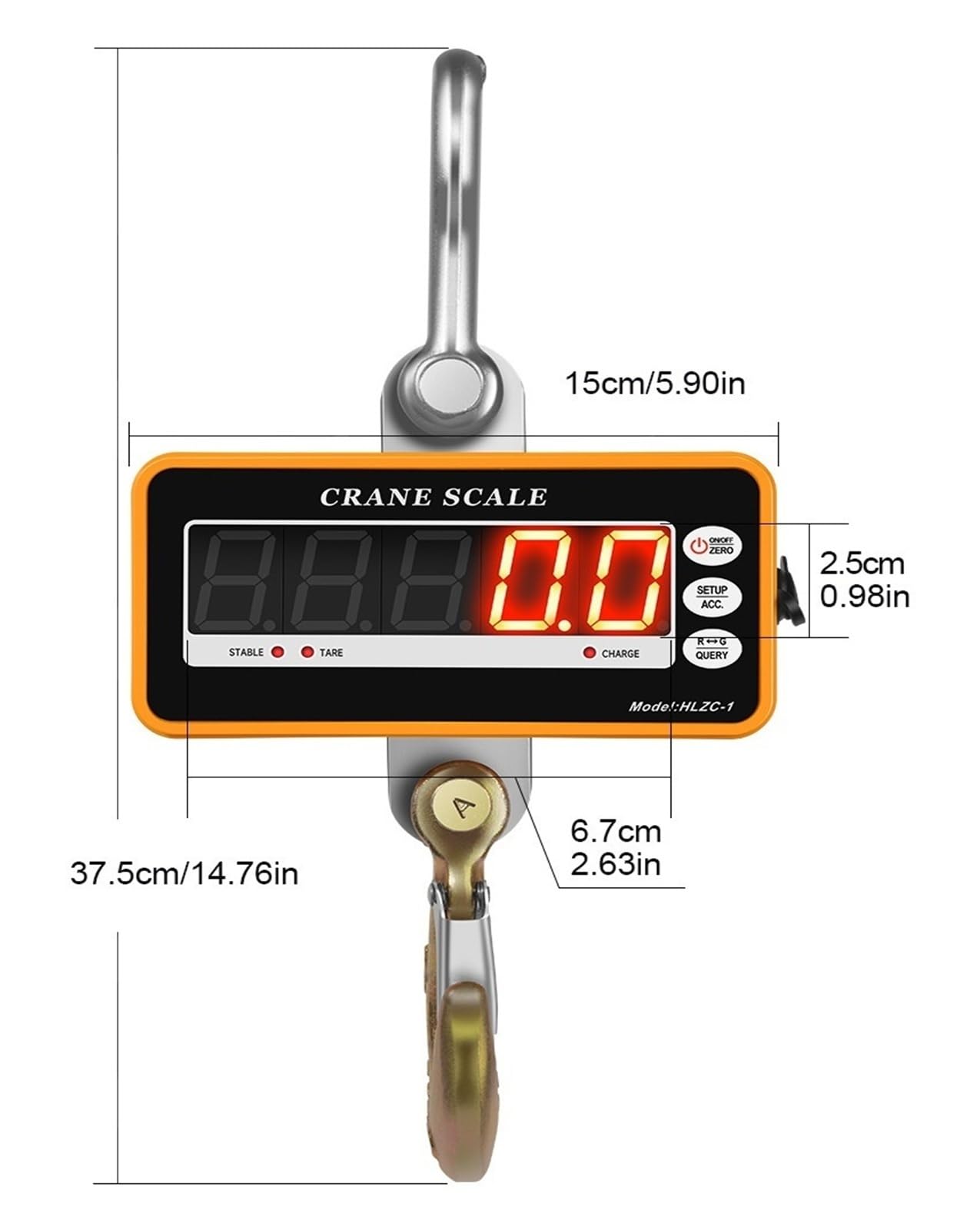 Balance suspendue électronique 1T/2T, avec boîtier en plastique, précision 0.1kg, affichage LED, balance industrielle(0.5T)