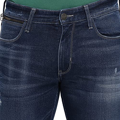 Image of Wrangler Dark Tone Wash Cotton Stretch Millard Regular Fit Mens Jeans