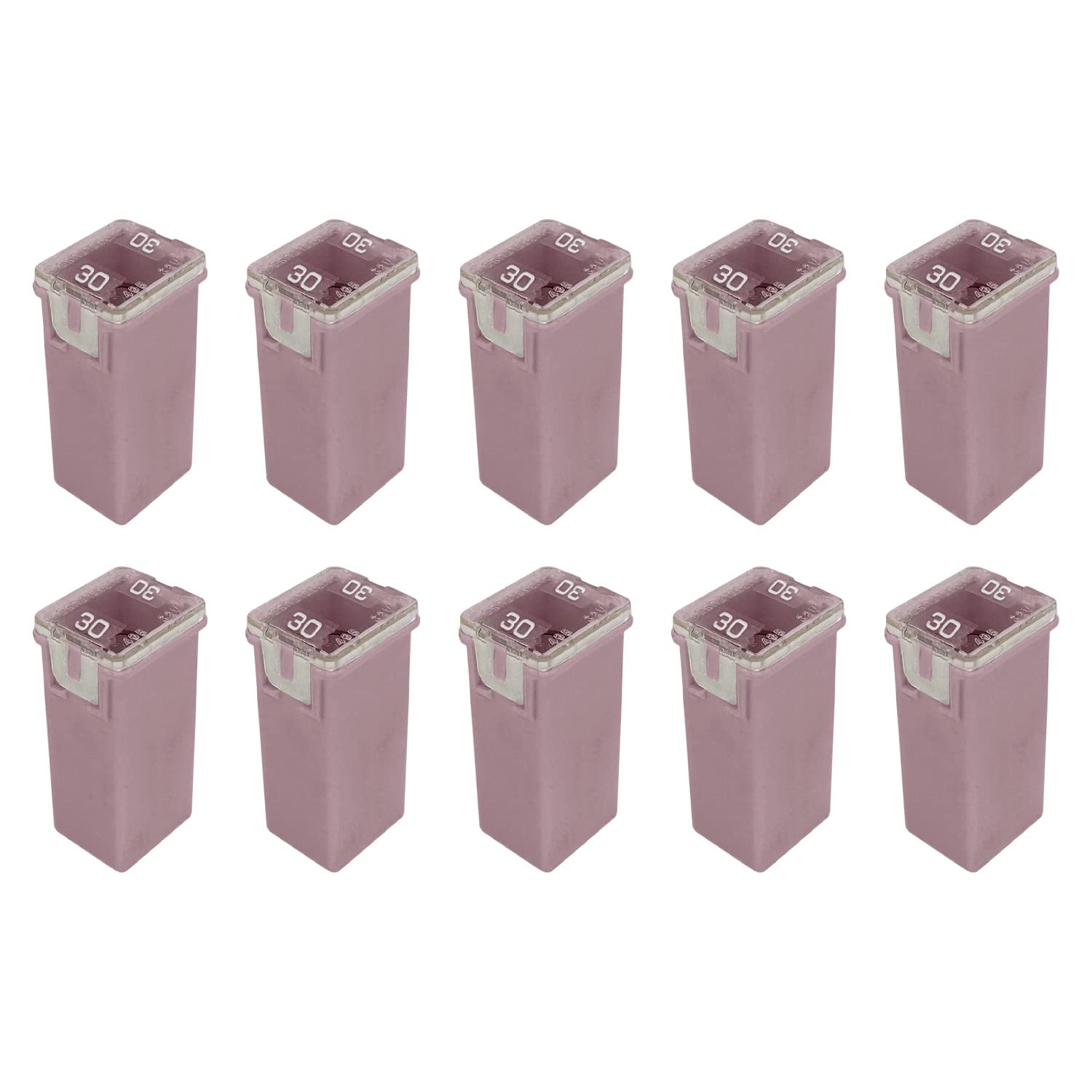 30 Amp J-Case Standard (Tall) Fuse 27mm for Pickup Trucks, Cars and SUVs (30A, 10 Pack)