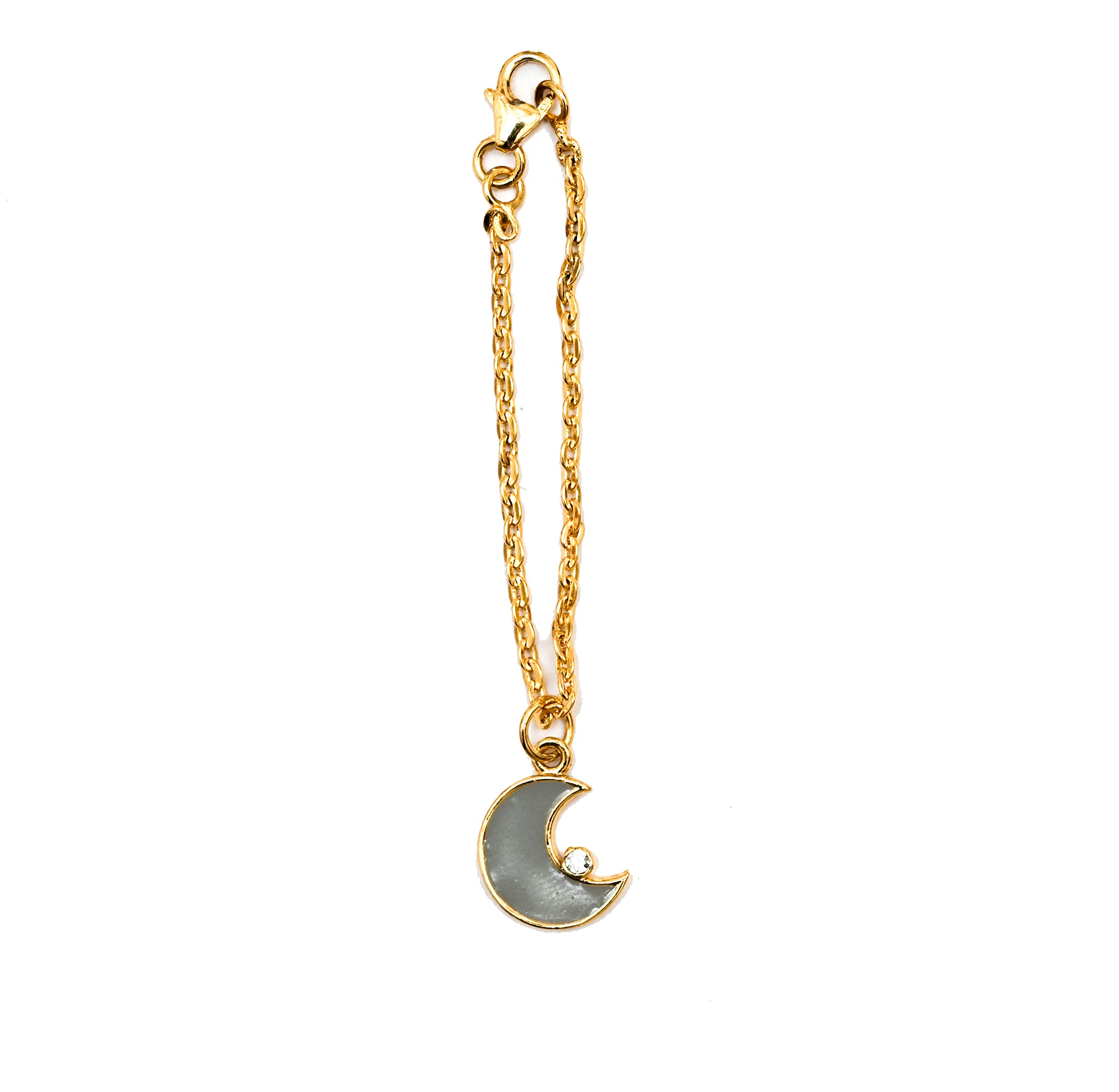 Moon Watch Charm for Girls and Women, 925 Sterling Silver Evil eye Watch Charm with Cubic Zirconia Gemstone - Ideal Gift for ladies - Gold Polish-image-11