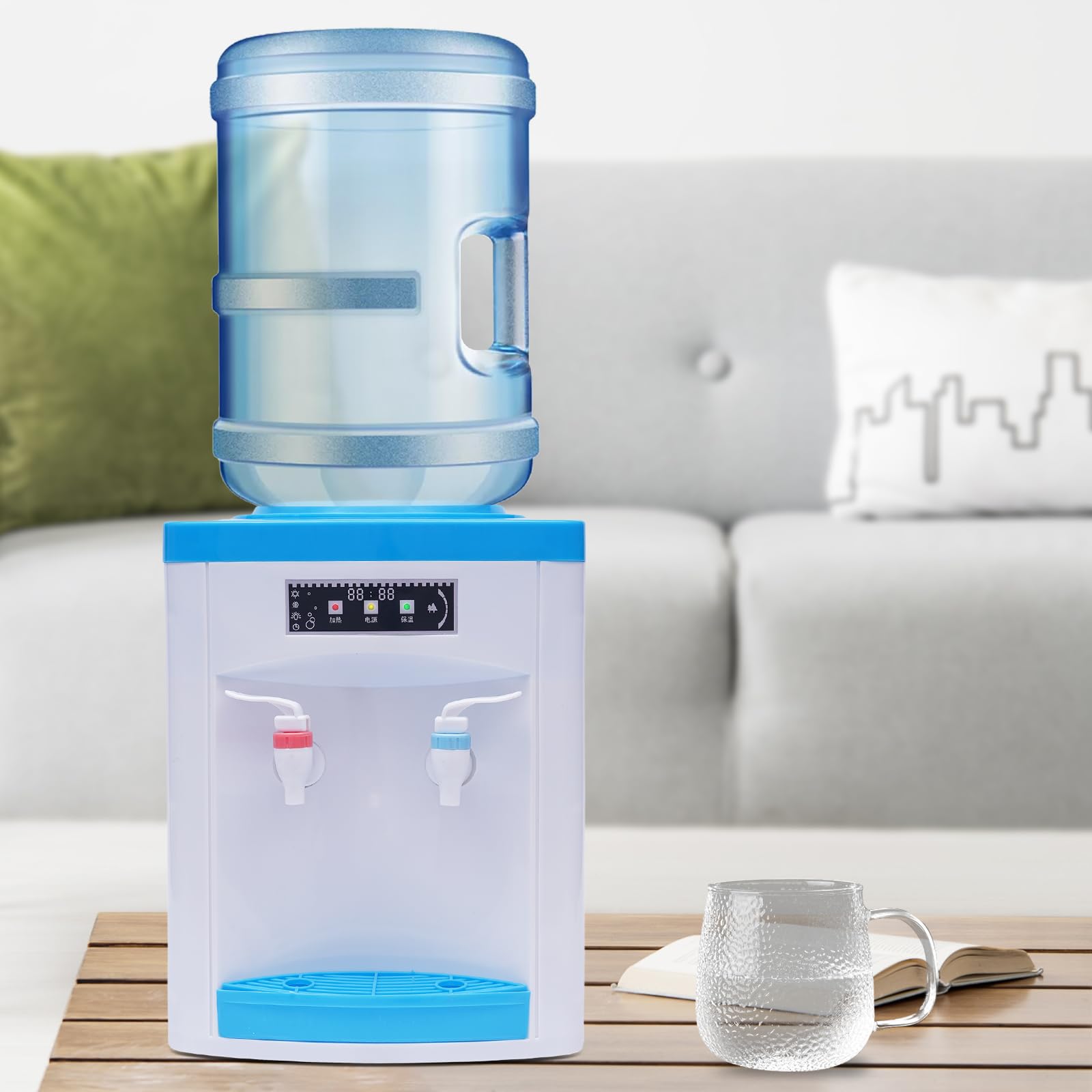 Water Dispenser Countertop Hot and Cold Water Cooler 5 Gallons Top Loading Countertop Drinking Machine (6408)