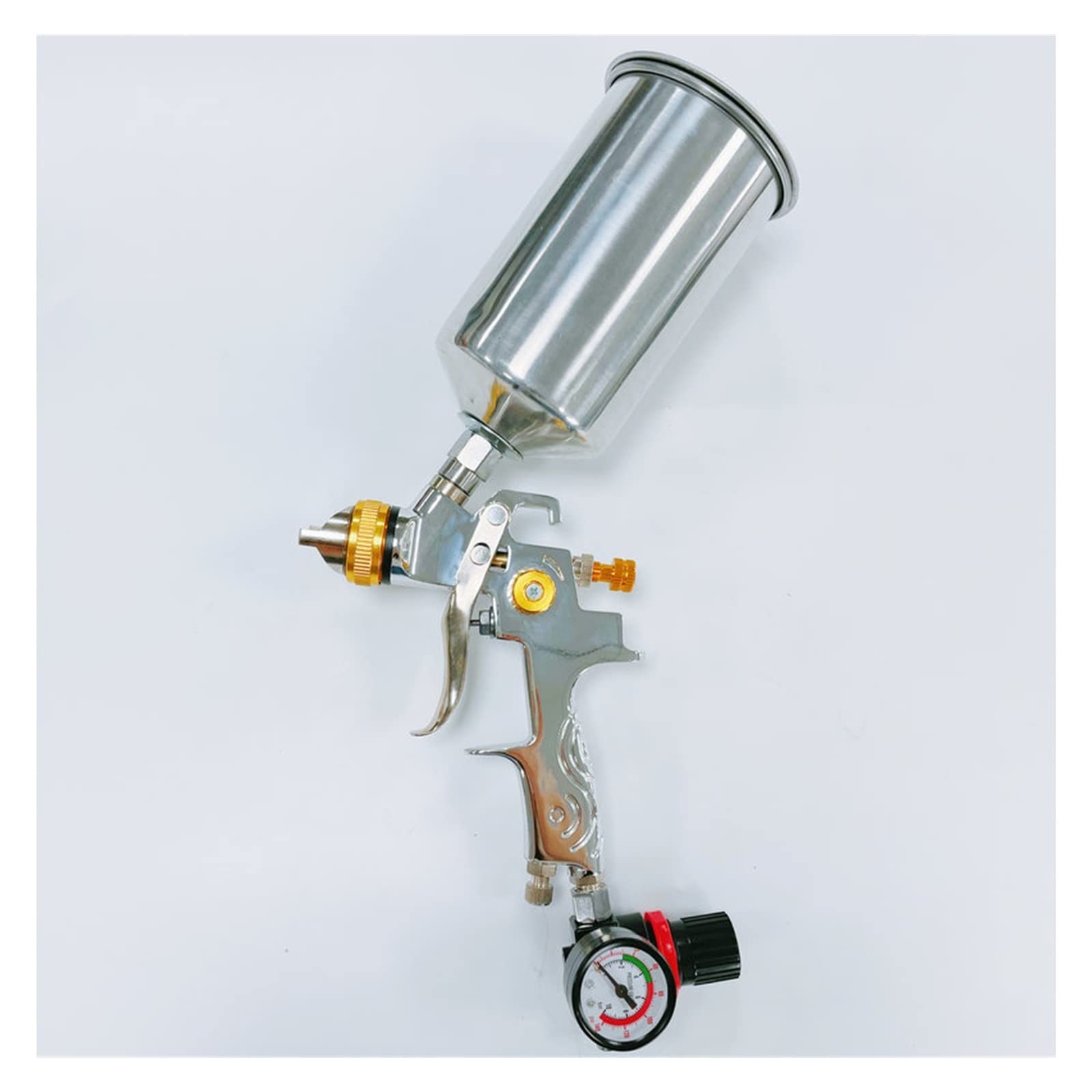 Pistolet do malowania, Farba O Wysokim Stopniu Rozpylenia Kombinezon Z Pistoletem Pneumatycznym Duża Pojemność Górnego Czajnika Czajnik Aluminiowy Pistolet Natryskowy Manometr do malowania domów, samo