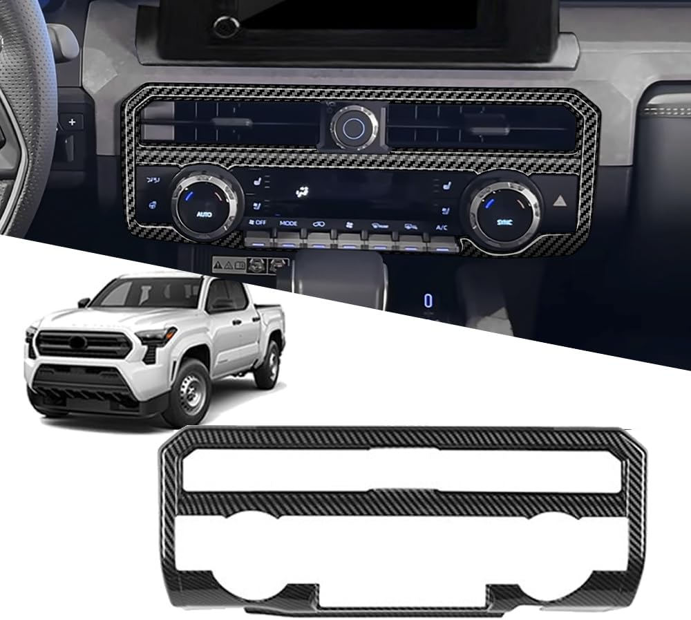 Car Rear Air Vent Cover for Tacoma 2024 2025 AC Vent Decorative Frame, Easy Install Interior Trim Panel Tacoma Accessories (Carbon Fiber Texture)