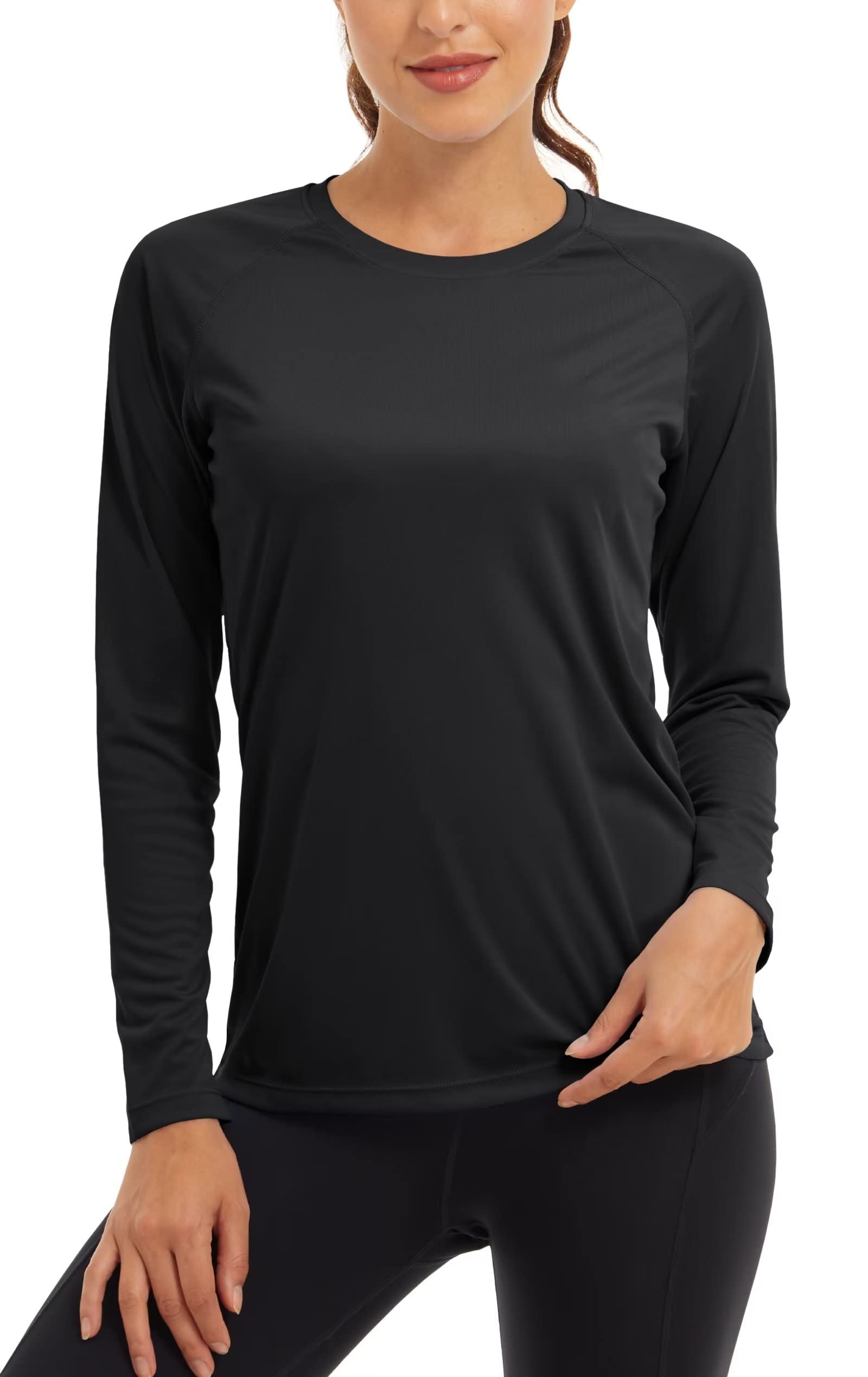 Women's UPF 50+ Sun Protection Rash Guard Long Sleeve Crew Neck Quick Dry Workout Shirts for Running Yoga Swimming-image-45